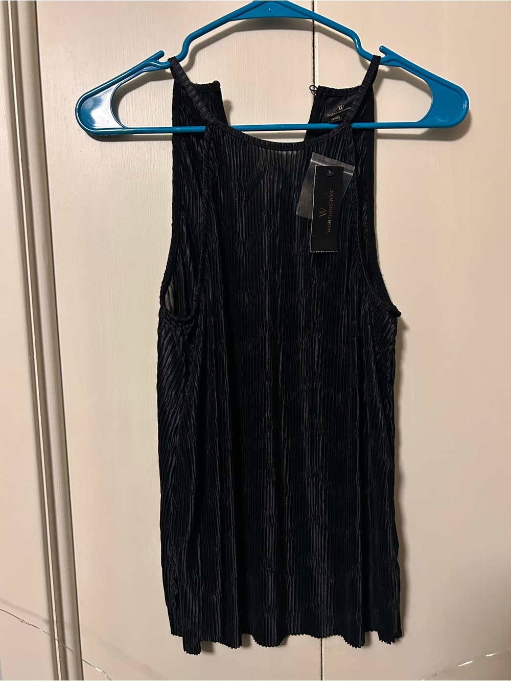 Worthington Black Pleated Racerback Tank